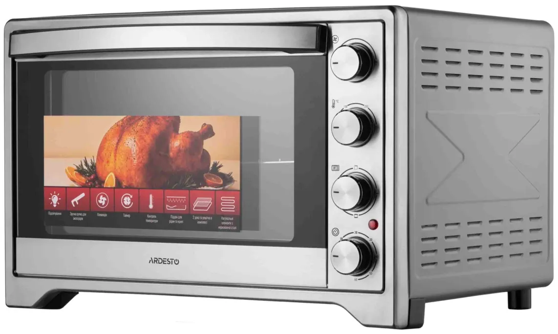 ელექტრო ღუმელი ARDESTO Electric oven , 60L, 2200W, mech., convection, double glass, grey