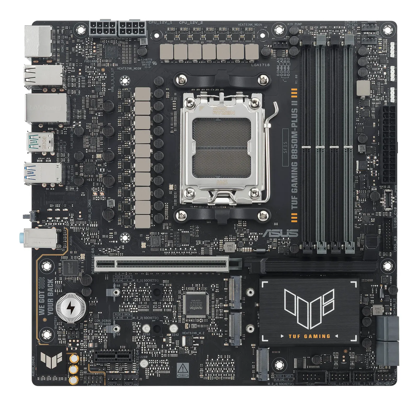 ASUS Motherboard TUF GAMING B850M-PLUS II sAM5 B850 4xDDR5 M.2 HDMI DP mATX