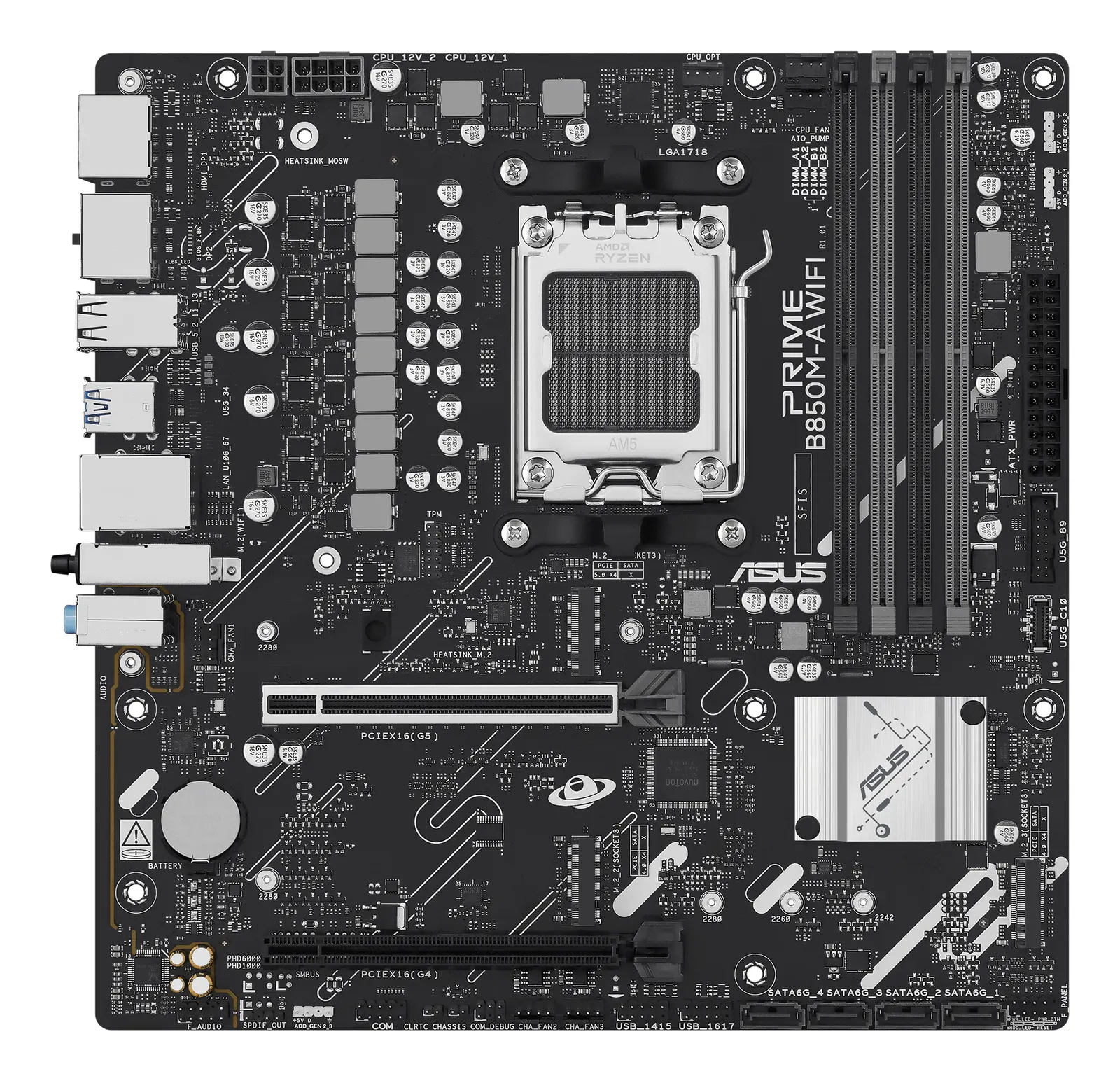 დედაპლატა ASUS Motherboard PRIME B850M-A WIFI sAM5 B850 4xDDR5 M.2 HDMI DP WiFi BT mATX