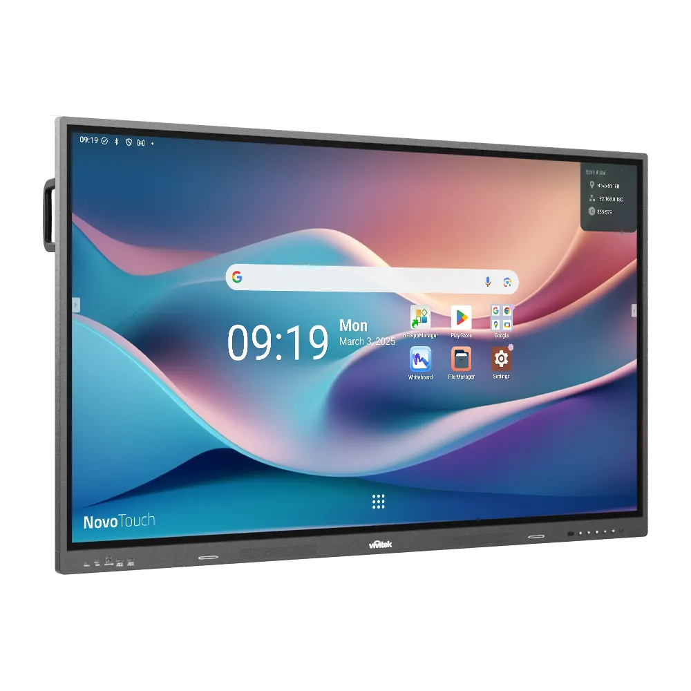 ინტერაქტიული ეკრანი Vivitek BK753I NovoTouch, 75", Android 14, RAM 8GB, 64GB, Smart Board, Silver