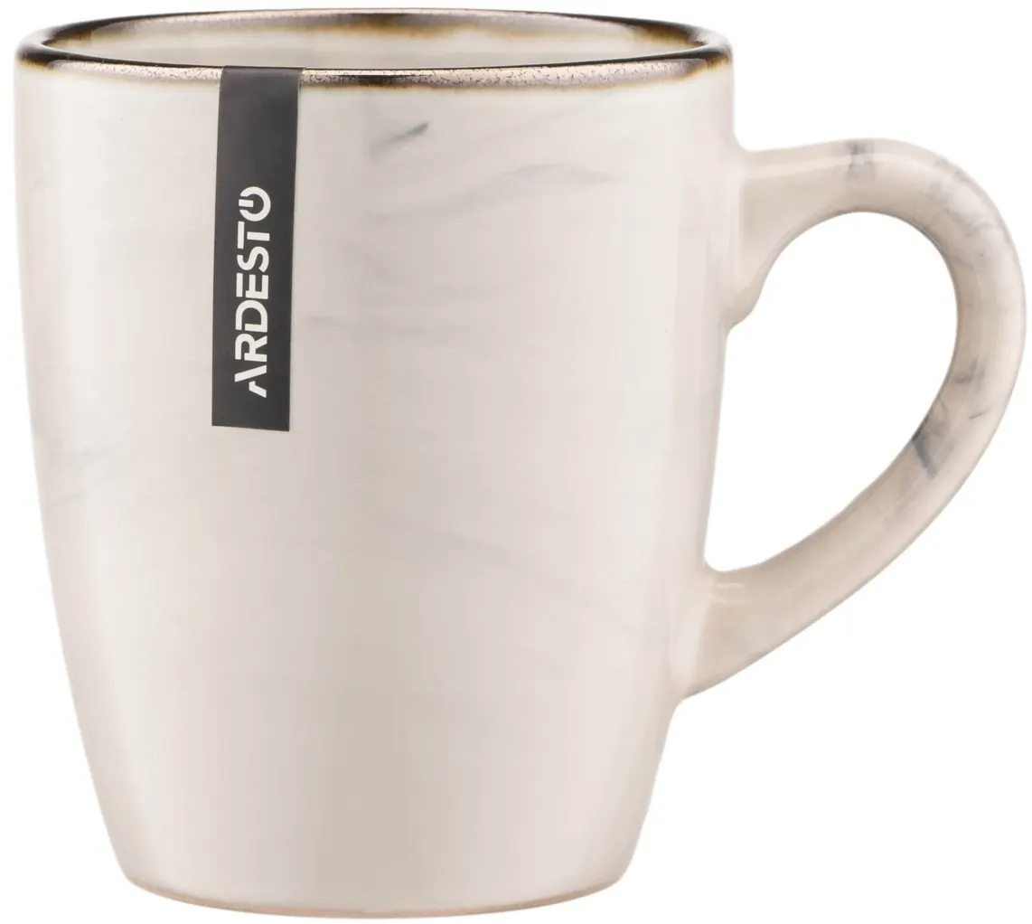 კათხა Ardesto Mug Marmo, 360ml, ceramics, beige