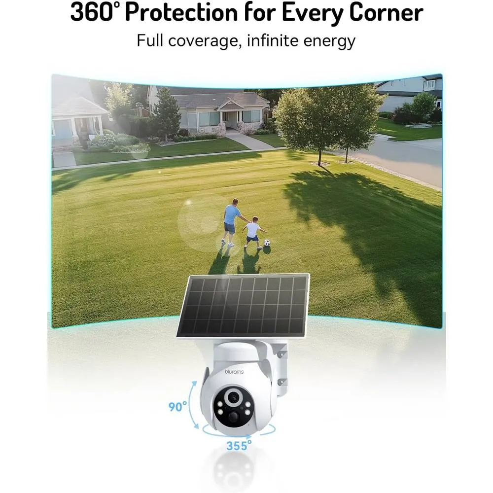 ვიდეო სათვალთვალო კამერა Blurams E20C, 3Mp, Solar Wireless 2K PTZ Security Camera, White