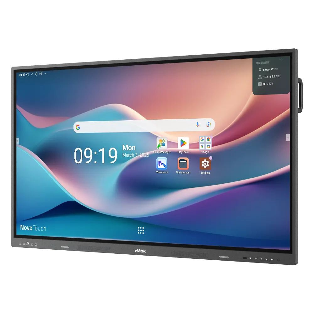 ინტერაქტიული ეკრანი Vivitek BK753I NovoTouch, 75", Android 14, RAM 8GB, 64GB, Smart Board, Silver