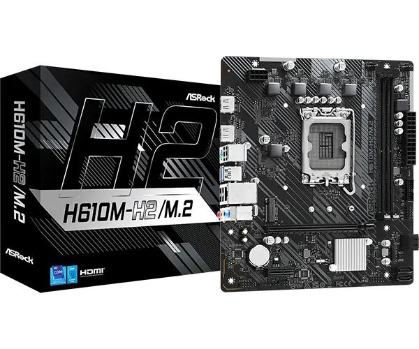 H610M-H2, ASROCK, MB, LGA1700, Micro ATX, 2xDDR4, Max 64Gb, M.2 Gen 3, 4, PCIe4.0,.
