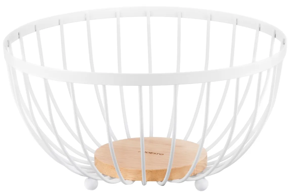 კალათა Ardesto Basket Midori 25x25x13cm, metal, wood, white