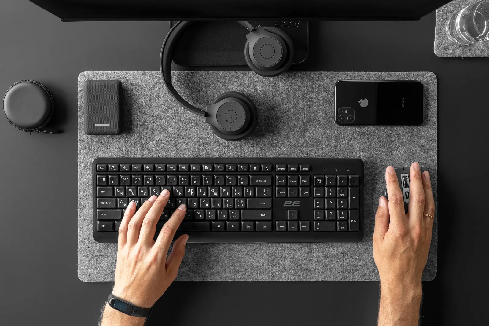 კლავიატურა 2E Keyboard KS220 WL Black