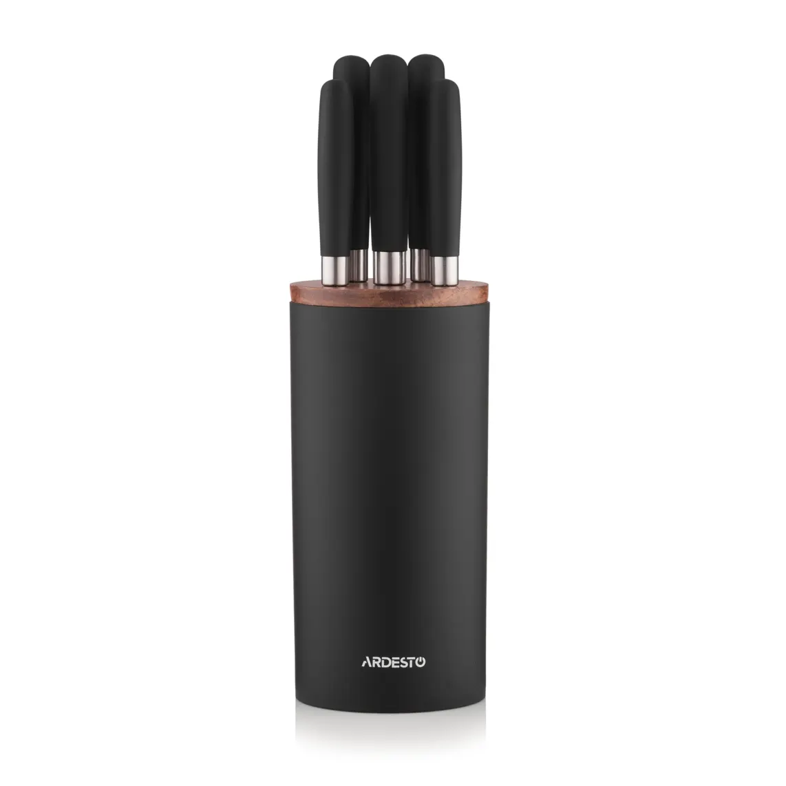 Ardesto Knives Set with block Gemini, 6pcs, stainless steel, plastic, black