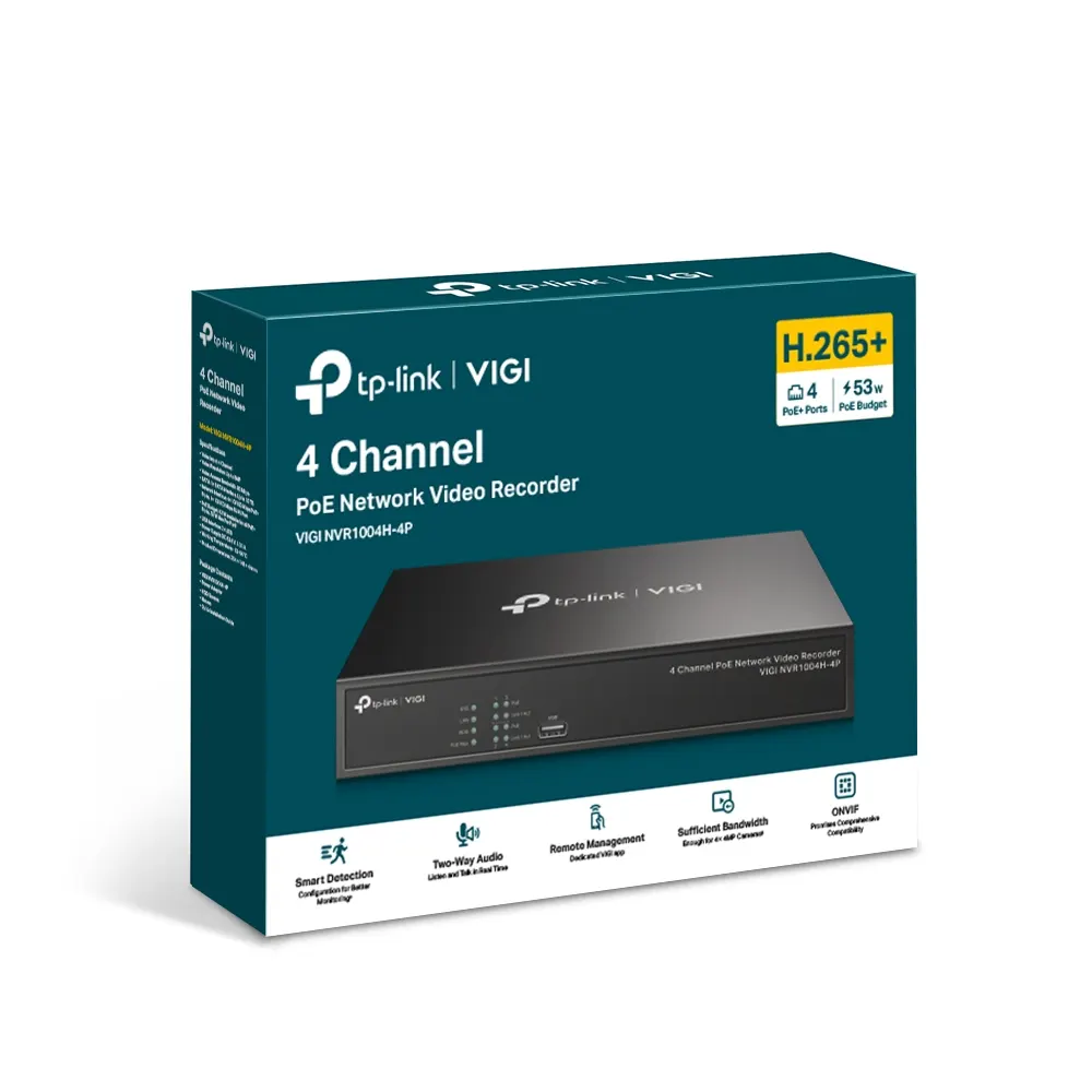 IP კამერა TP-Link VIGI 4 Channel Video Recorder PoE
