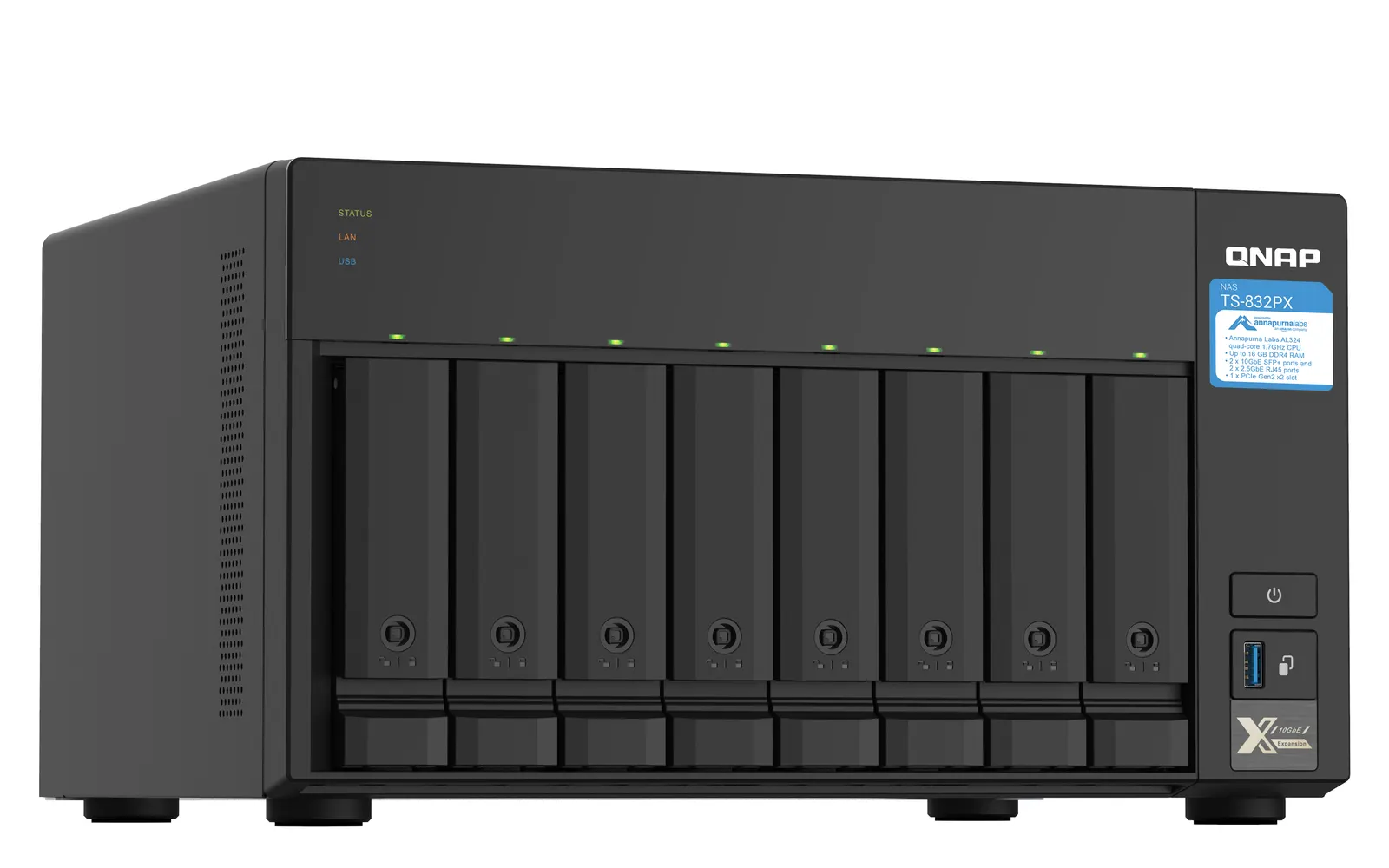 NAS სერვერი 8-Bay Annapurna Labs Alpine AL-324 ARMv8 Cortex-A57 quad-core 1.7 GHz processor