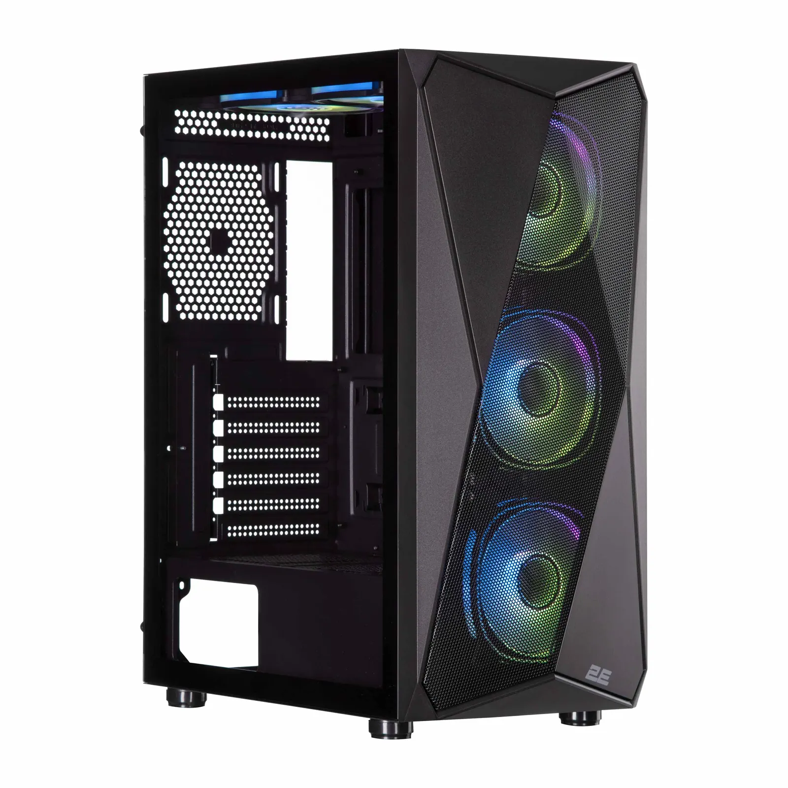 2E GAMING PC case Aruba G3313B, without PSU, 1xUSB3.0, 2xUSB2.0, 5x120mm ARGB, VGA 300mm, LCS ready, HUB, TG Side Panel, ATX, black