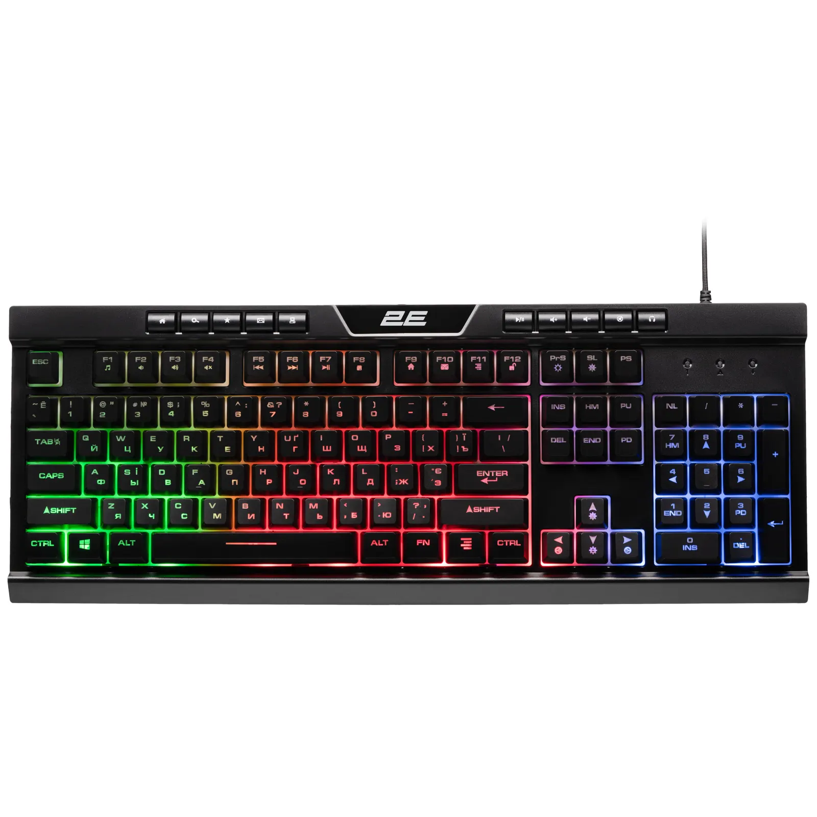 კლავიატურა 2E GAMING Keyboard KG300 LED USB Black Ukr