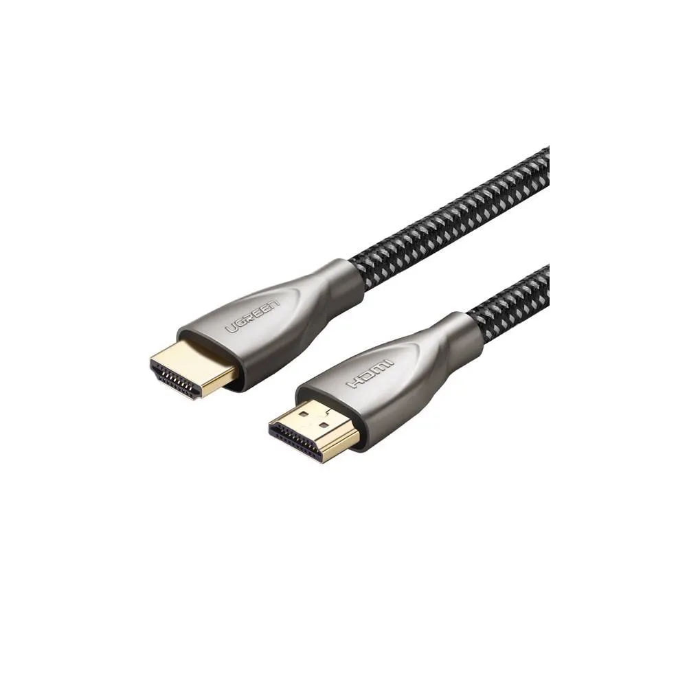 HDMI კაბელი UGREEN 50108, 4K, 2.0 HDMI to HDMI Carbon Fiber Zinc Alloy Cable, 2m, Grey