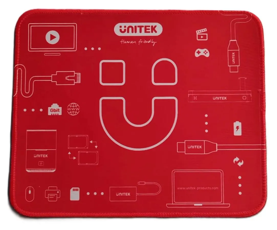Smile, UNITEK, Mouse Pad, Red.