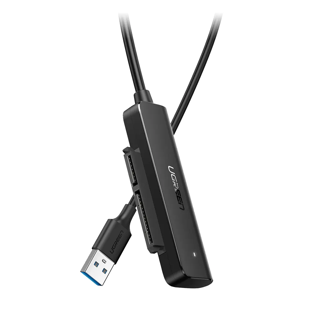 USB ადაპტერი UGREEN CM321 (70609) USB 3.0 to SATA III Adapter Cable, 50cm, for 2.5" SATA SSD/HDD Black