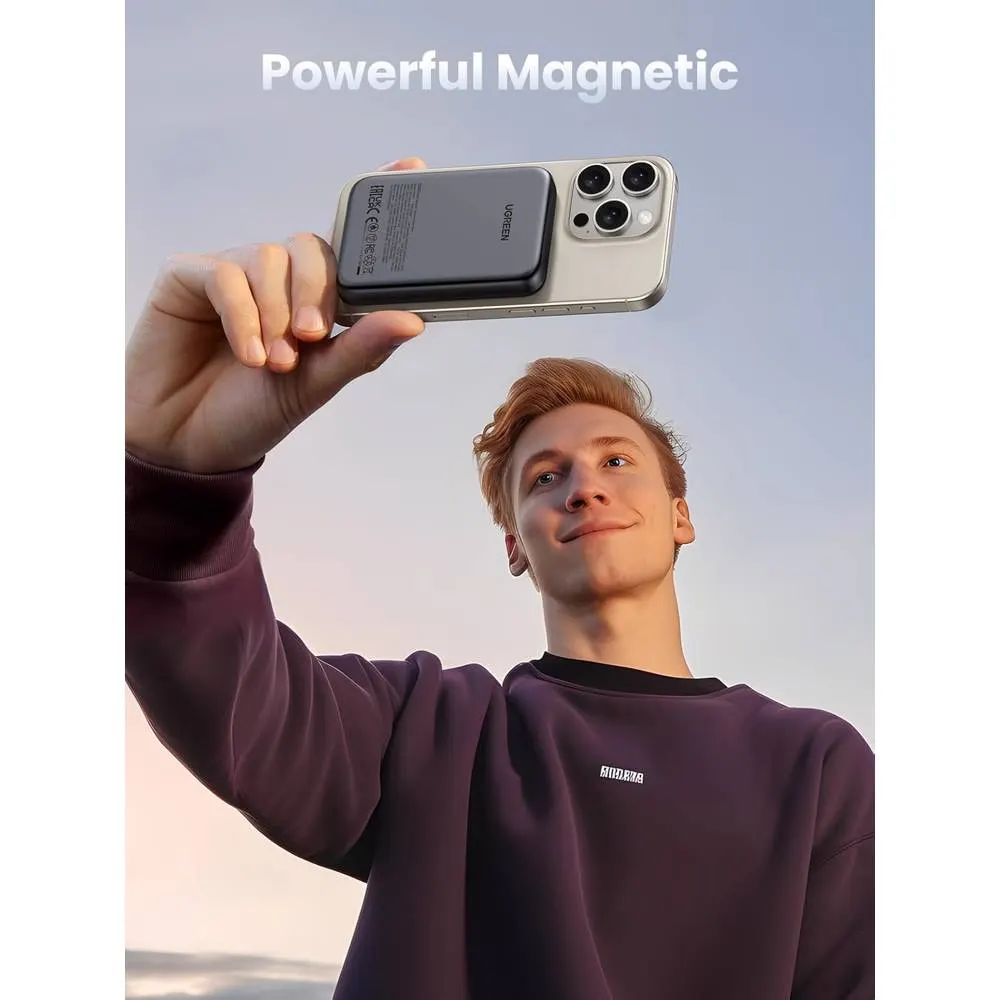 UGREEN PB561 (25919), 10000mAh 15W, Type-C, Magnetic Power Bank, Grey
