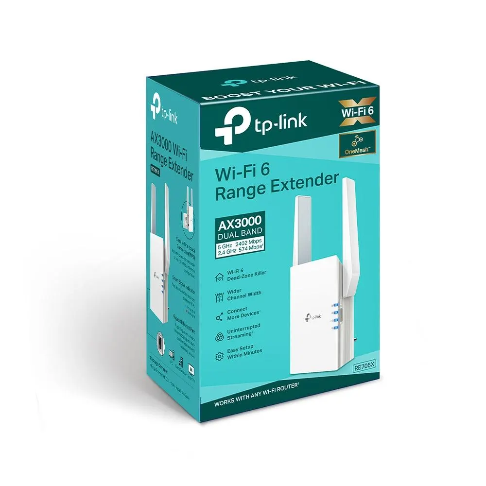TP-Link, RE705X, Range Extender, AX3000 Mesh WiFi 6 Extender
