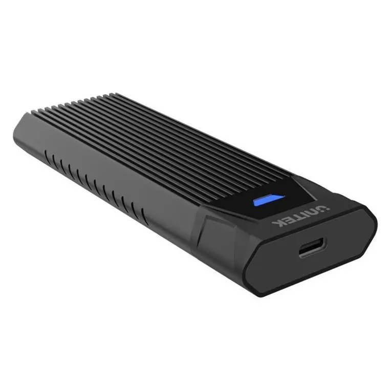 S1203ABK, UNITEK, USB Adapter, USB-C 10Gbps to NVMe M.2 up to 8TB Enclosure, Black, Tool-Free Desgin.