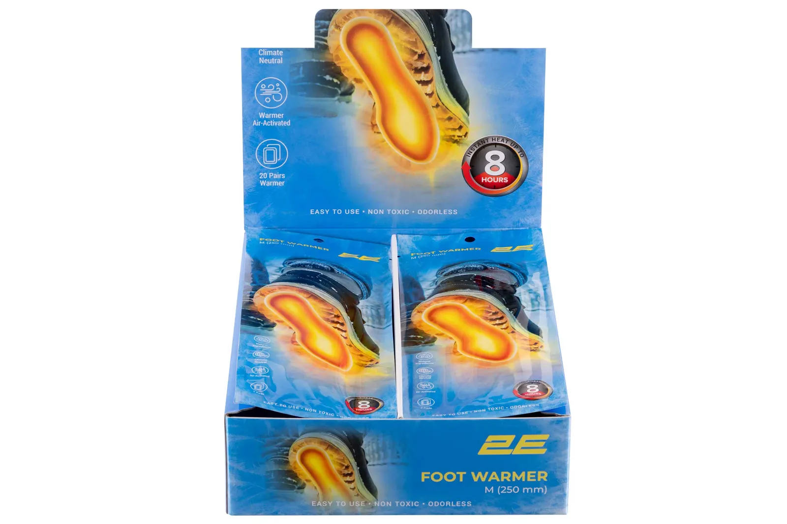 სათბობი 2E Chemical foot warmer size M (250 mm), up to 8 hours - 20 pairs