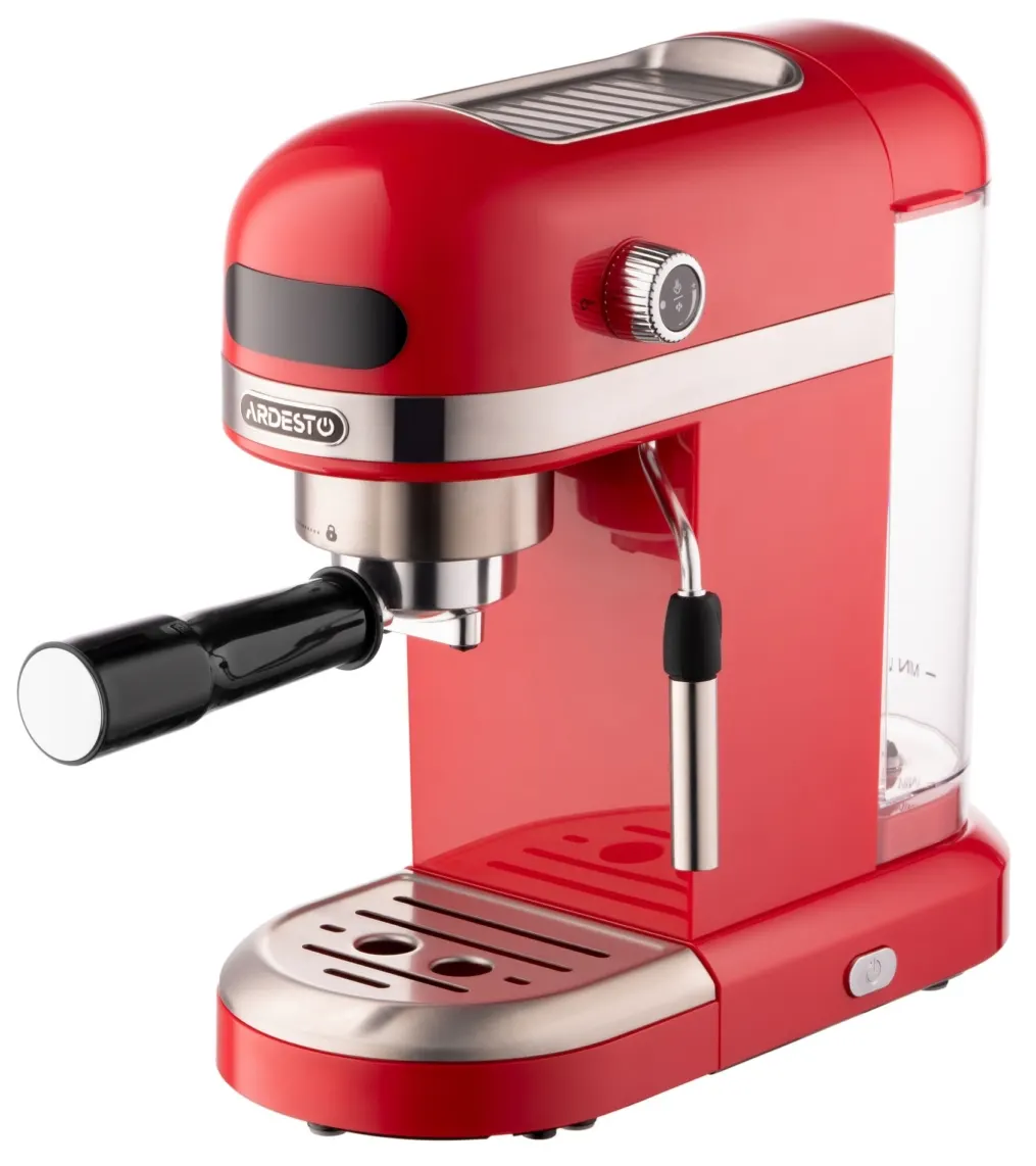 ყავის აპარატი Ardesto Coffe maker carob YCM-E1501, 1,4L, ground, hand capuchino maker, cup warmer, red