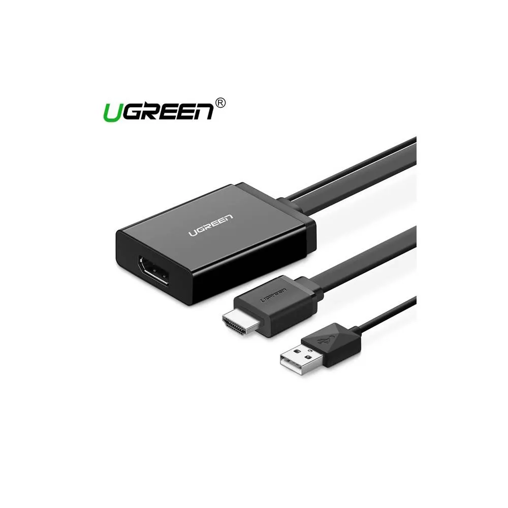 HDMI გადამყვანი UGREEN MM107 (40238), HDMI to Displayport Converter 0.5m + USB for power, Black