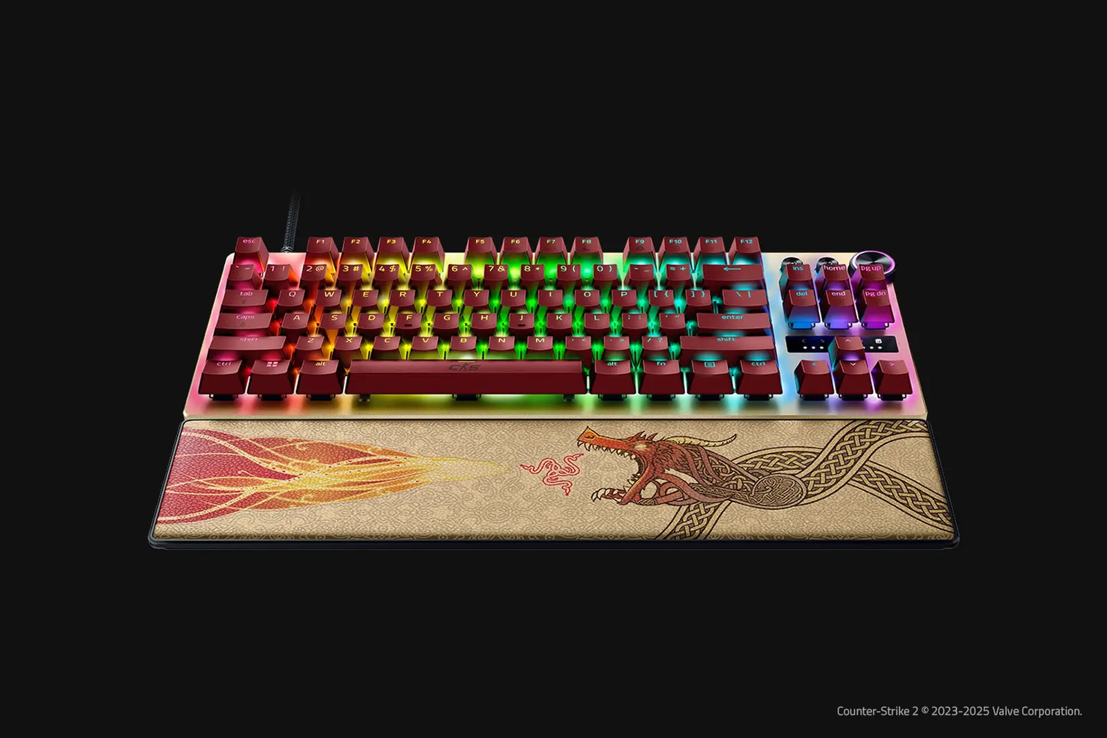კლავიატურა Razer Keyboard Huntsman V3 Pro TKL, 84key Analog Optical Switches, USB-A, EN, RGB, Counter-Strike 2 Ed
