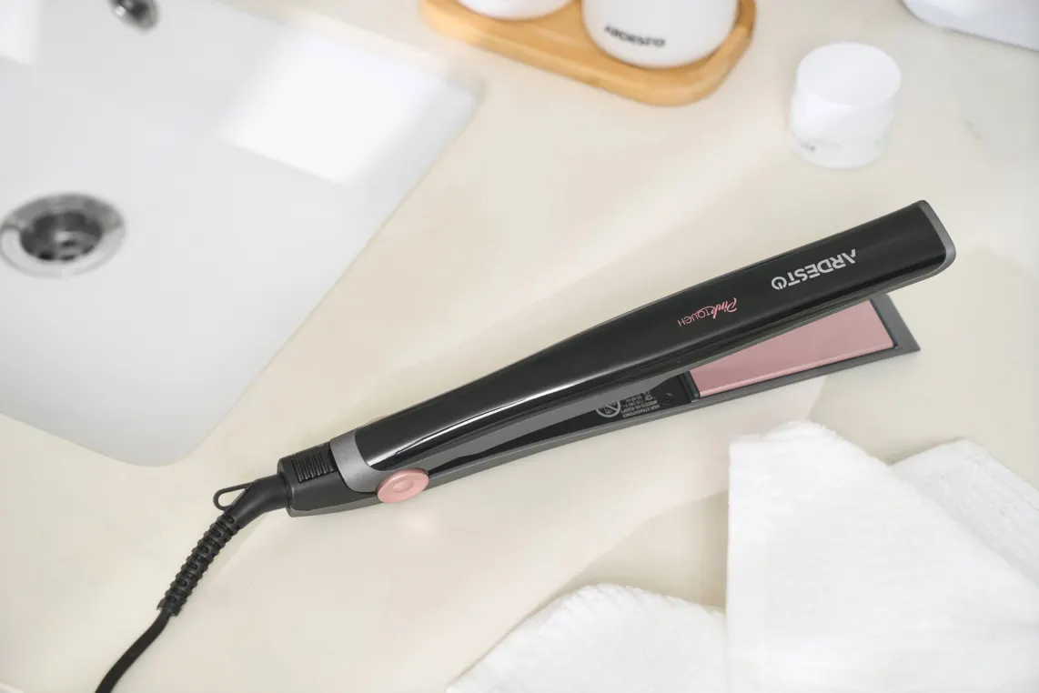 თმის უთო Ardesto Hair straightener Pink Touch, 32W, 110-200C, ceramics, gray+pink
