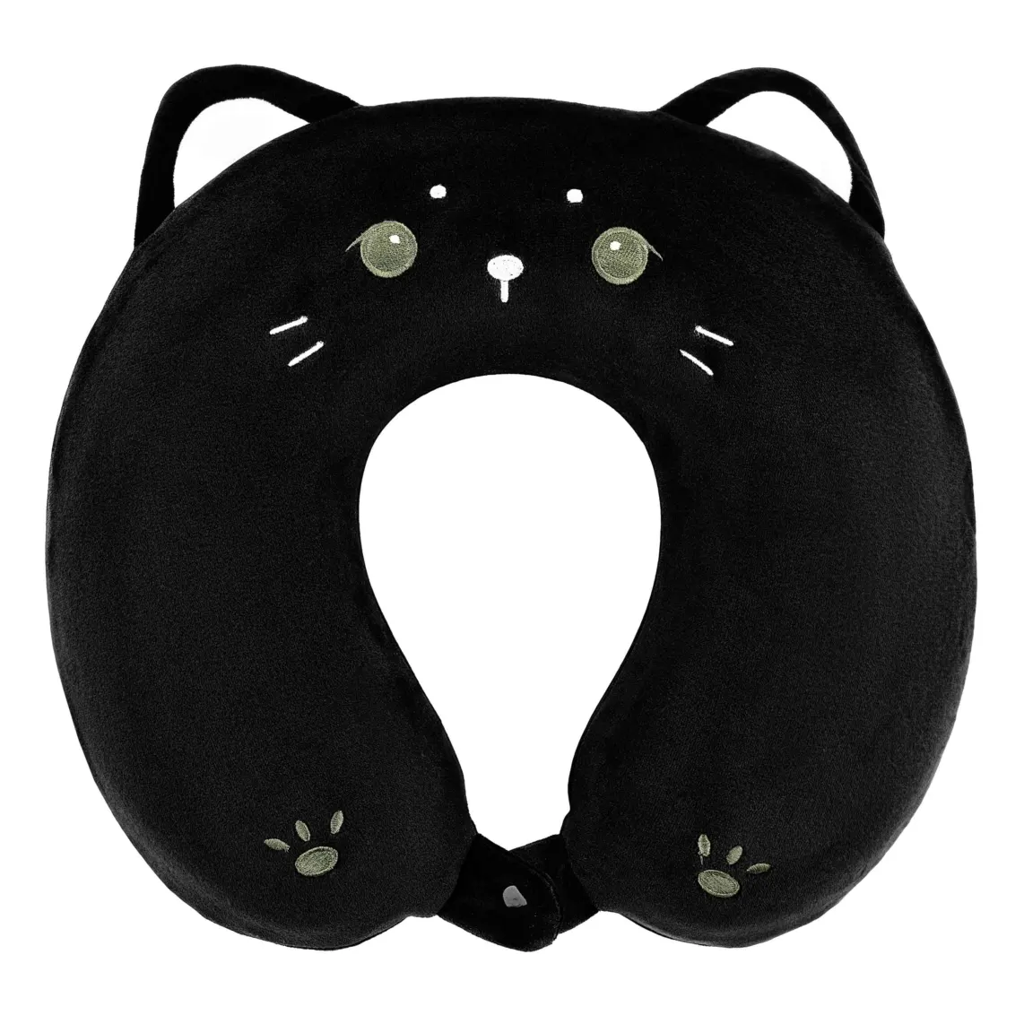 ARDESTO Neck pillow Travel Black Cat 30x30cm, polyurethane foam, black