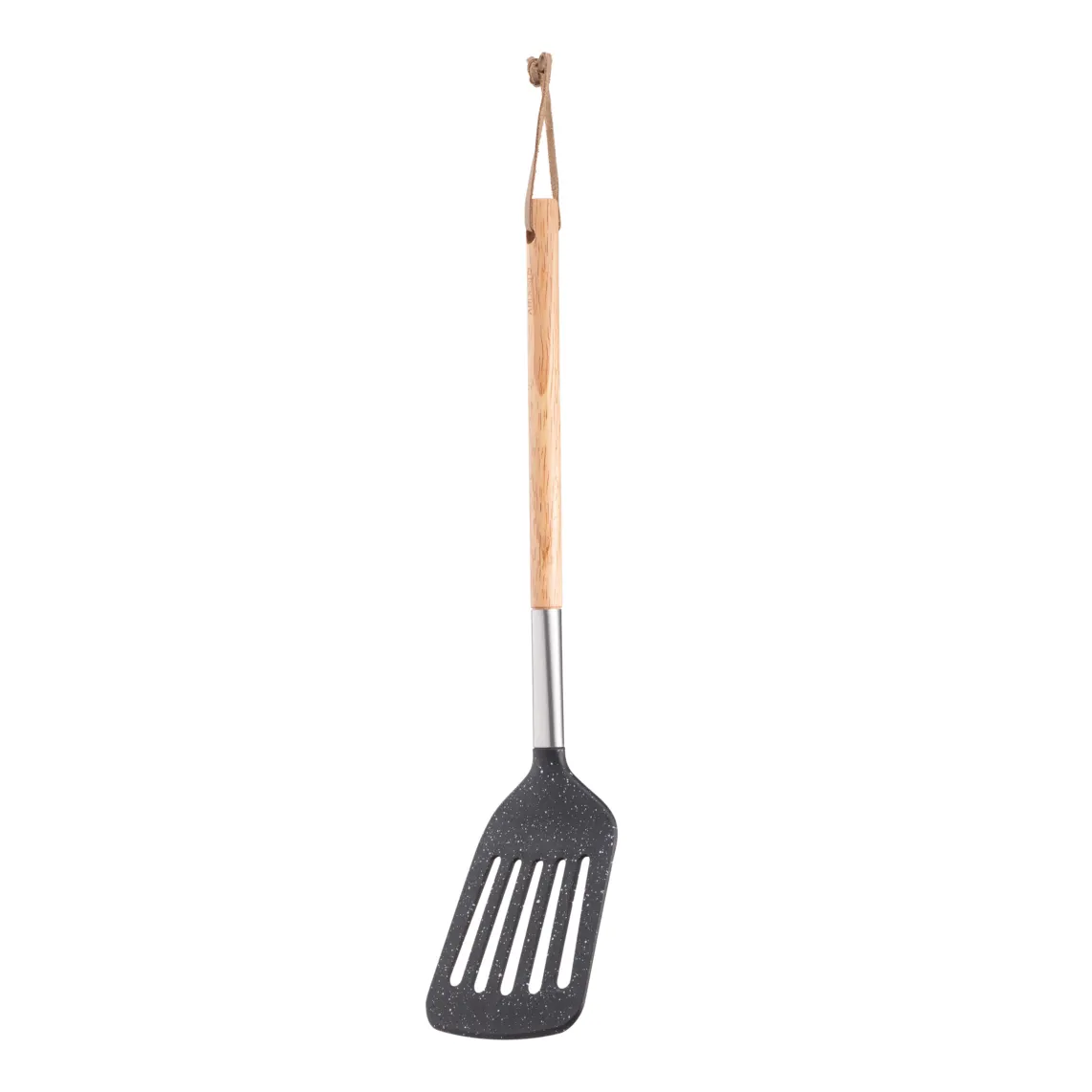 Ardesto Slotted turner Midori, 34.8cm, nylon, wood, stainless steel, black
