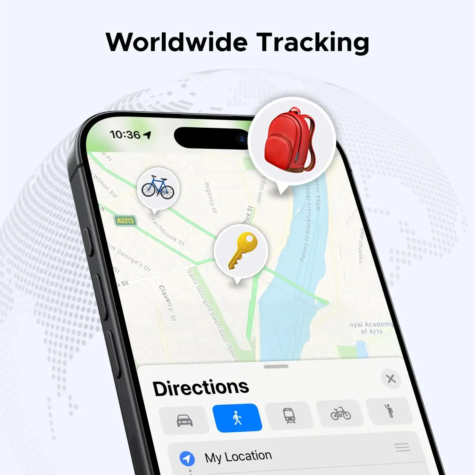 GPS ტრეკერი CM916, UGREEN, FineTrack Duo, Apple+Google, Smart Tag Finder, Grey.