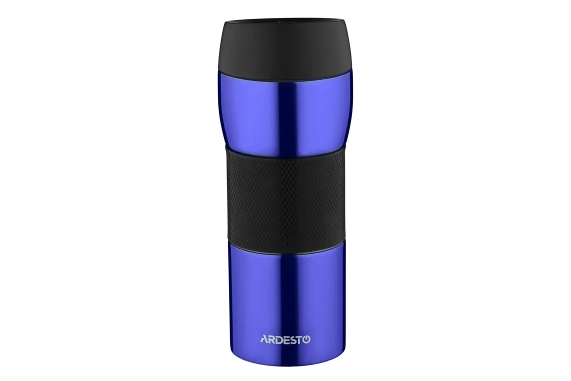 თერმოჭიქა ARDESTO Travel mug Easy travel 450 ml, blue,silocone, s/s