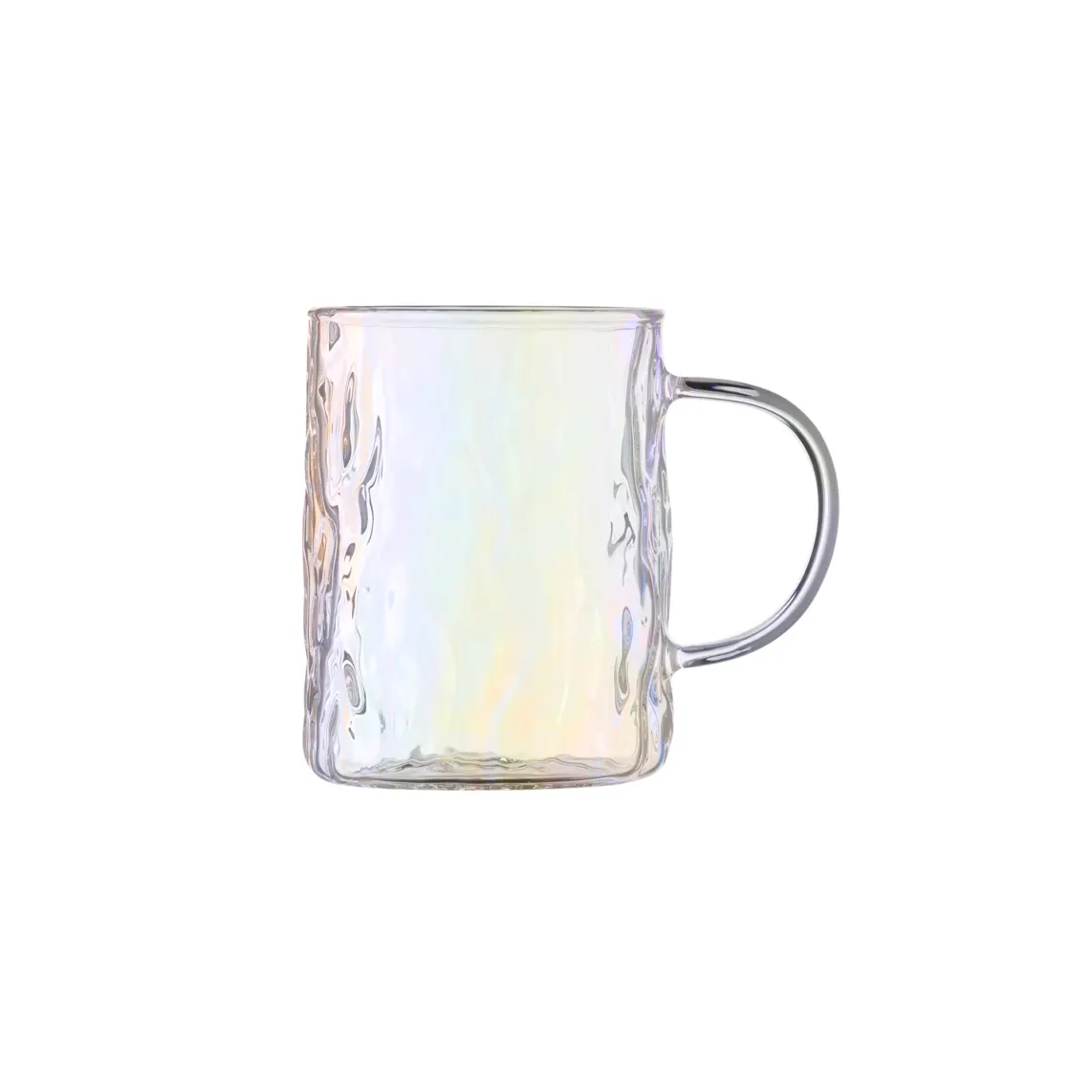 Ardesto Set of cups Shine mix, 260ml, 4pcs, borosilicate glass, transparent, golden, grey, pearlescent