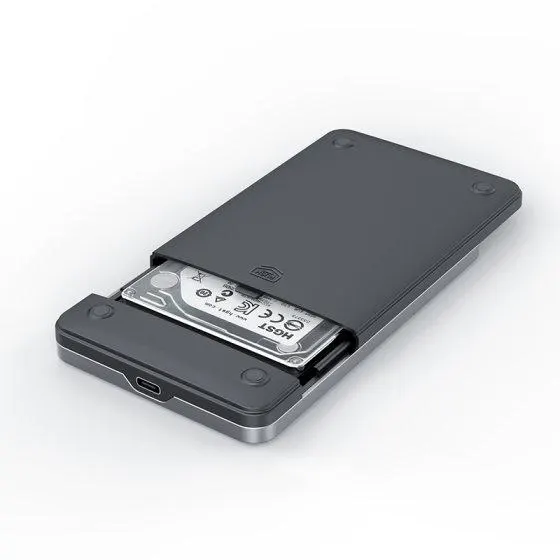 NT07WH12-30AC,Netac WH12 2.5 SATA to USB3.0 External HDD/SSD Case, Slide Aluminum Cover, with USB3.0 A to C cable