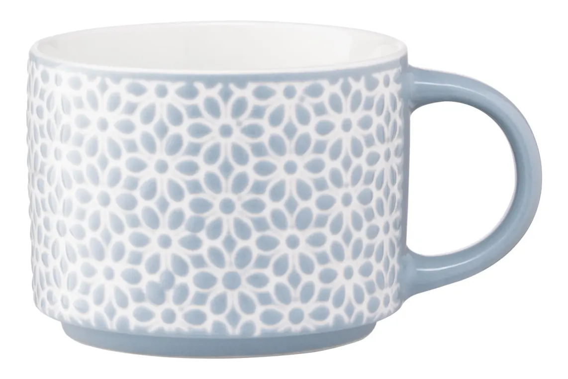 კათხა Mug ARDESTO Weaving B, 330ml, new bone china, blue-white