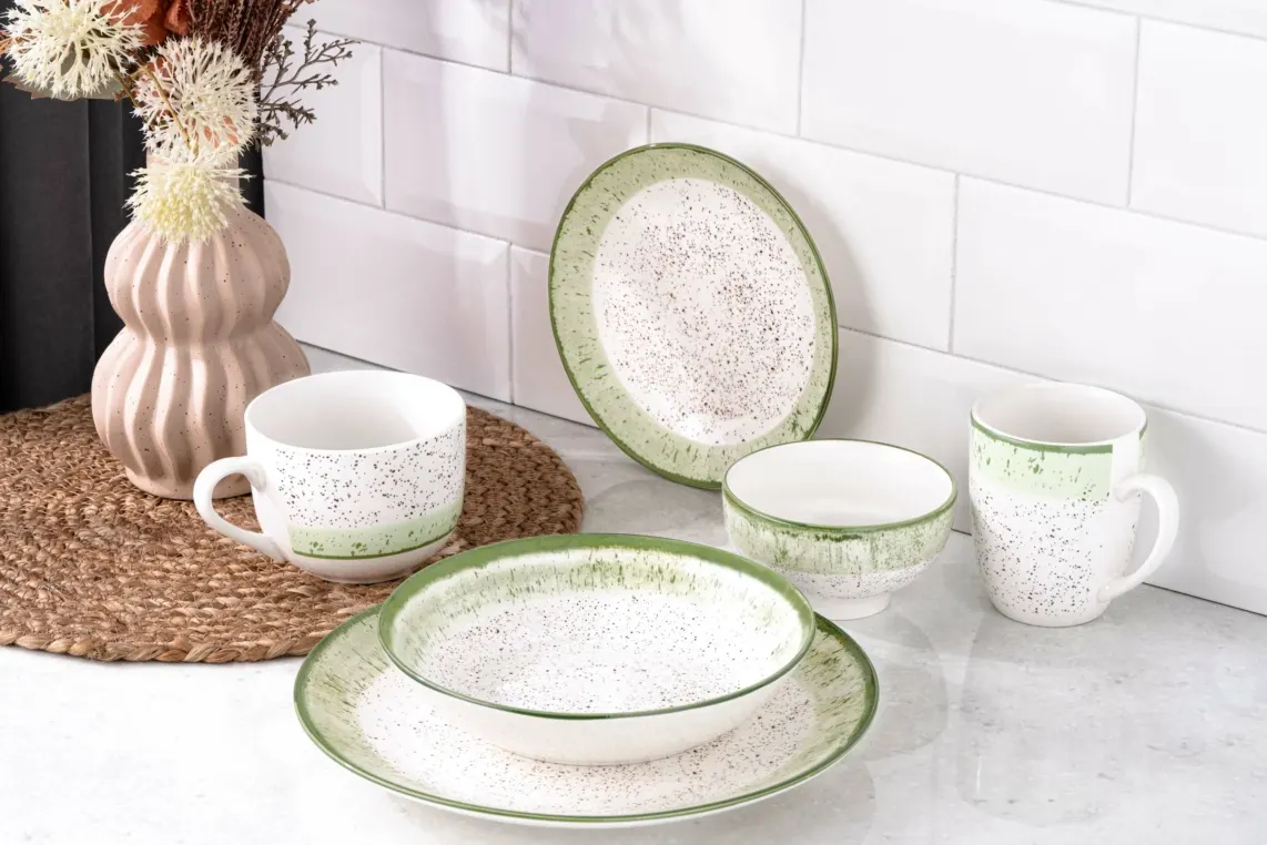 ფინჯანი ARDESTO Mug Siena, 500ml, porcelain, white-green