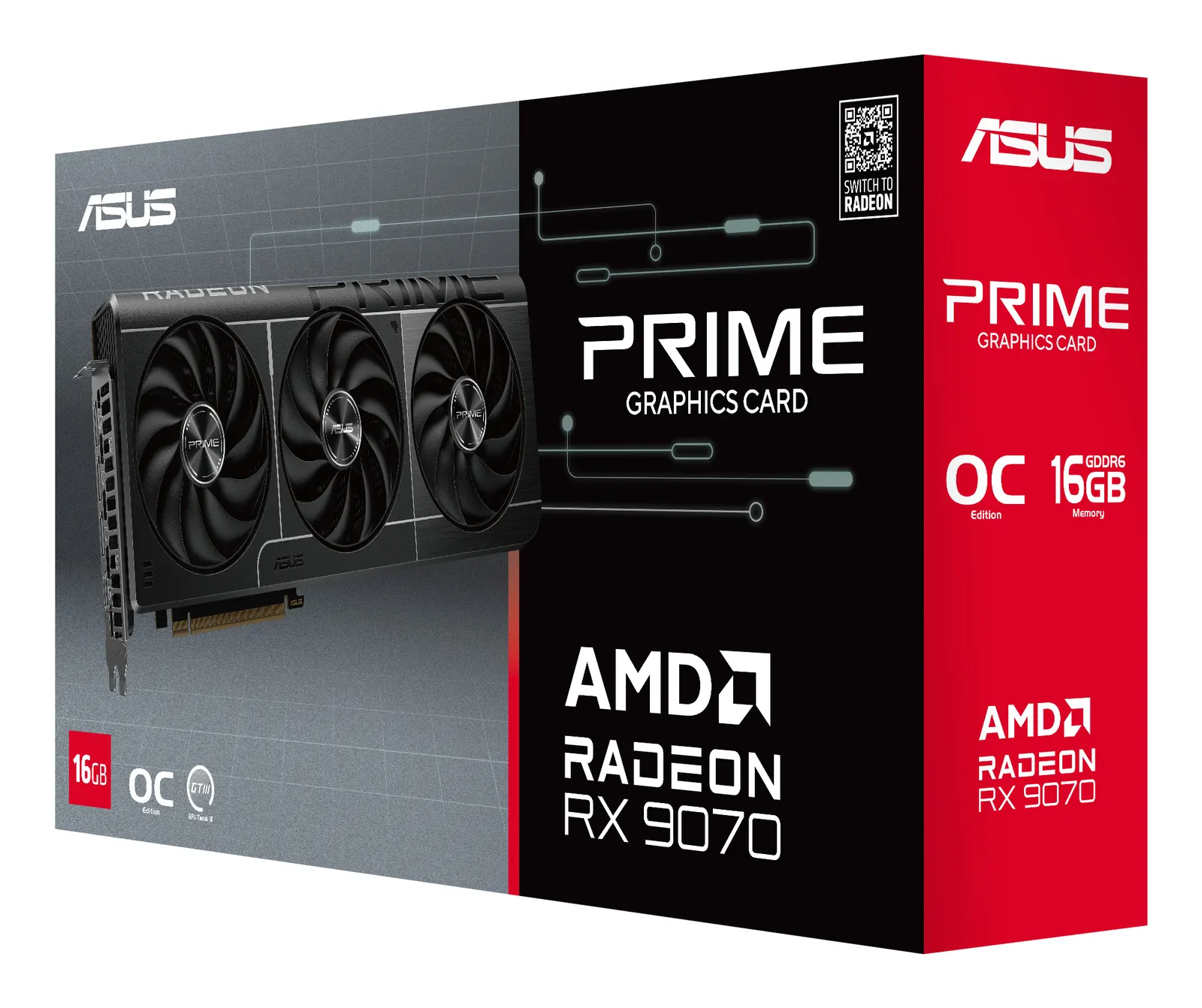 ვიდეობარათი ASUS Graphic Card Radeon RX 9070 16GB GDDR6 OC PRIME-RX9070-O16G-EVO