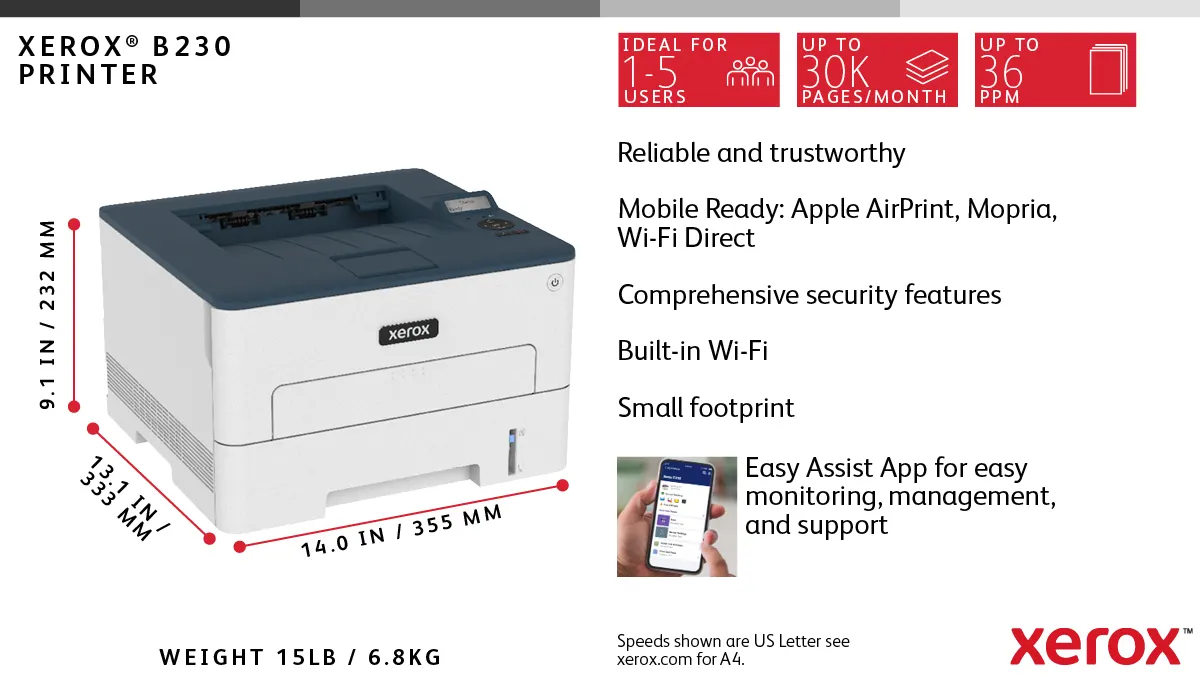 პრინტერი Pritner A4 Xerox B230 (Wi-Fi)
