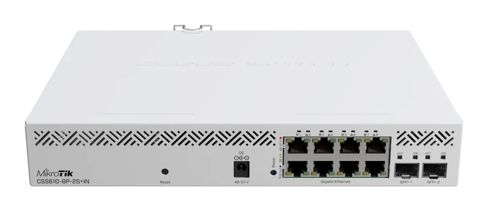 Managed PoE Switch - CSS610, 8P af/at, 2S, MikroTik CSS610-8P-2S+IN