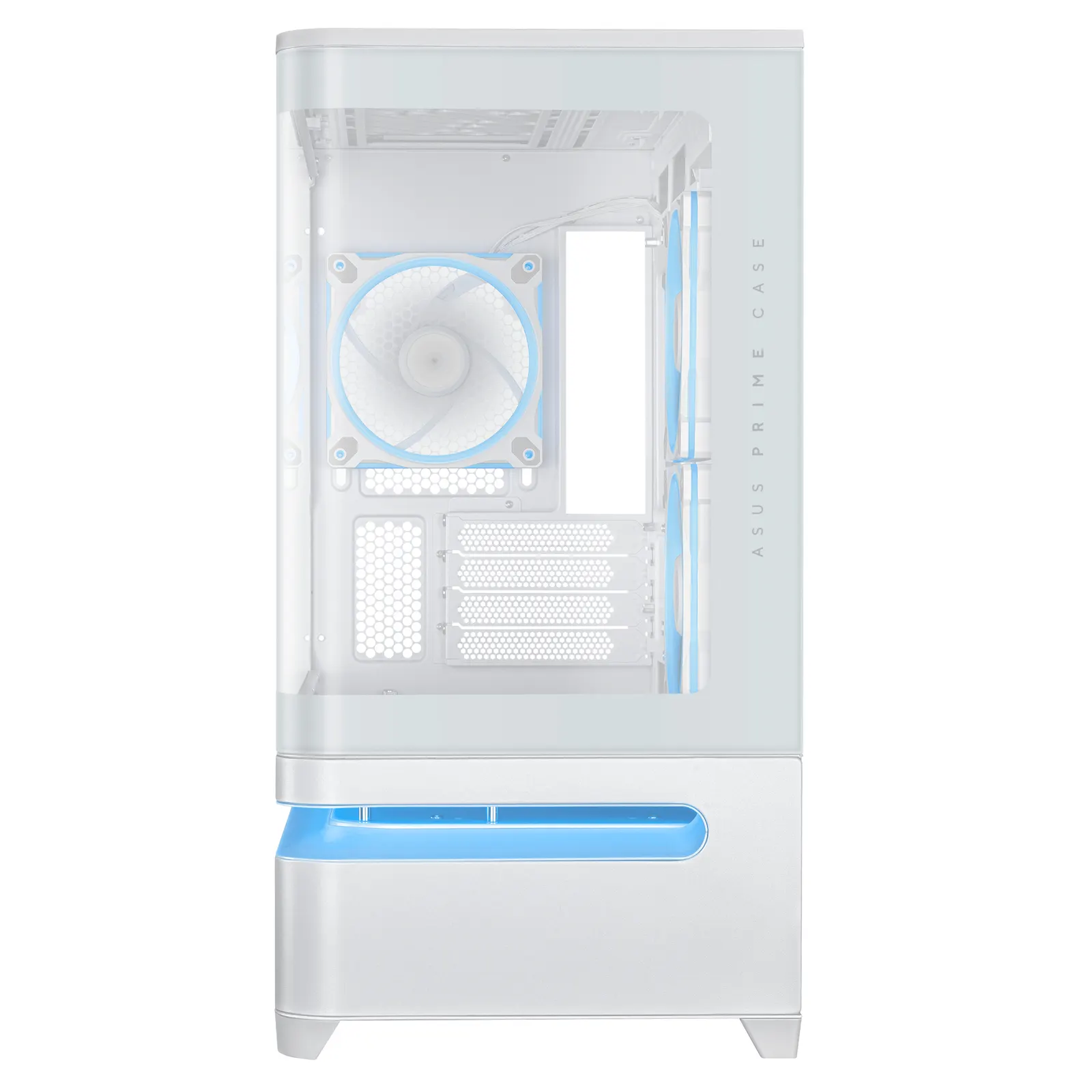 ASUS Prime AP202 Tempered Glas, without PSU, 2xUSB3.2, 1xUSB Type-C, Tempered Glass side, mATX, WHITE 90DC00P3-B19000