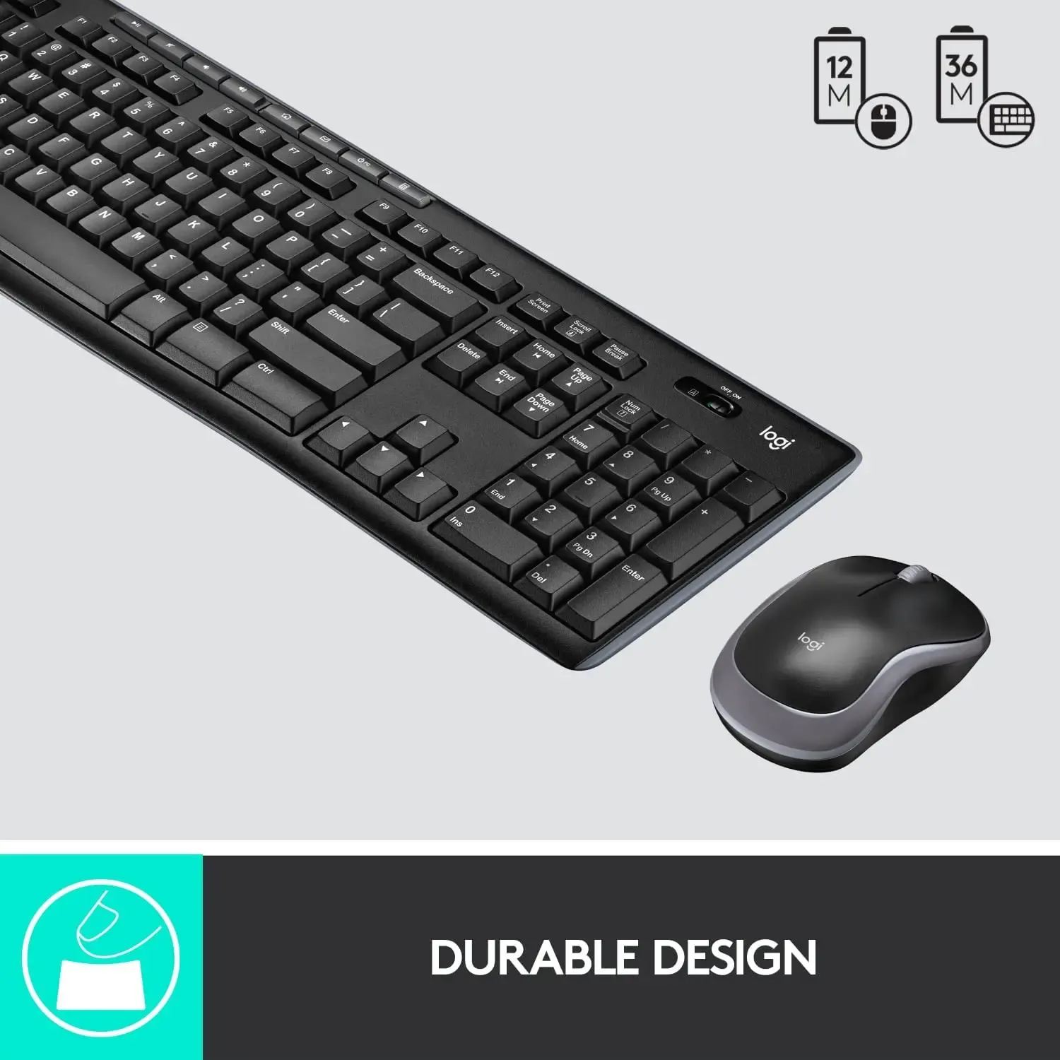 MK270, LOGITECH, Keyboard, Wireless Combo, BLACK.