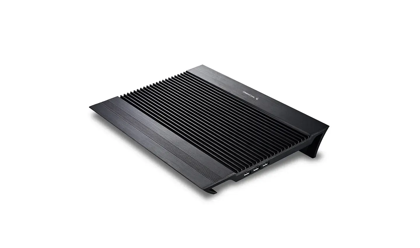 N8 BLACK, DEEPCOOL, Cooler, 17", on/off, 4 port usn HUB, 1000rpm, 140mm Fan x 2, 25.1 db, 94.7 CFM, 380x55x278, aluminum.