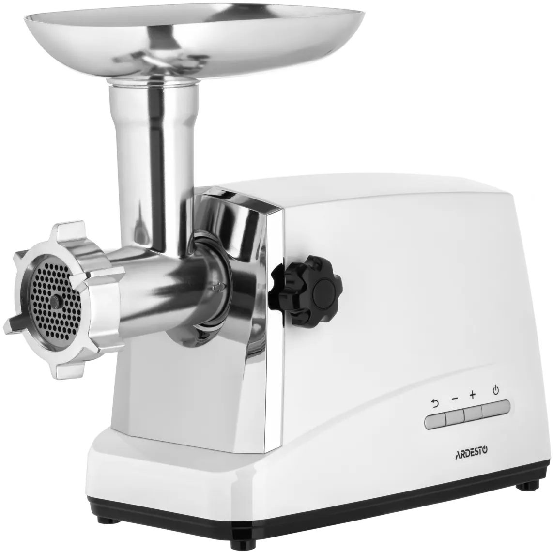 ხორცსაკეპი მანქანა ARDESTO Meat grinder , 1750W, 2kg/min, 3 cutting plates, sausages nozzle, 4 veg.slicer, plastik, white-silver
