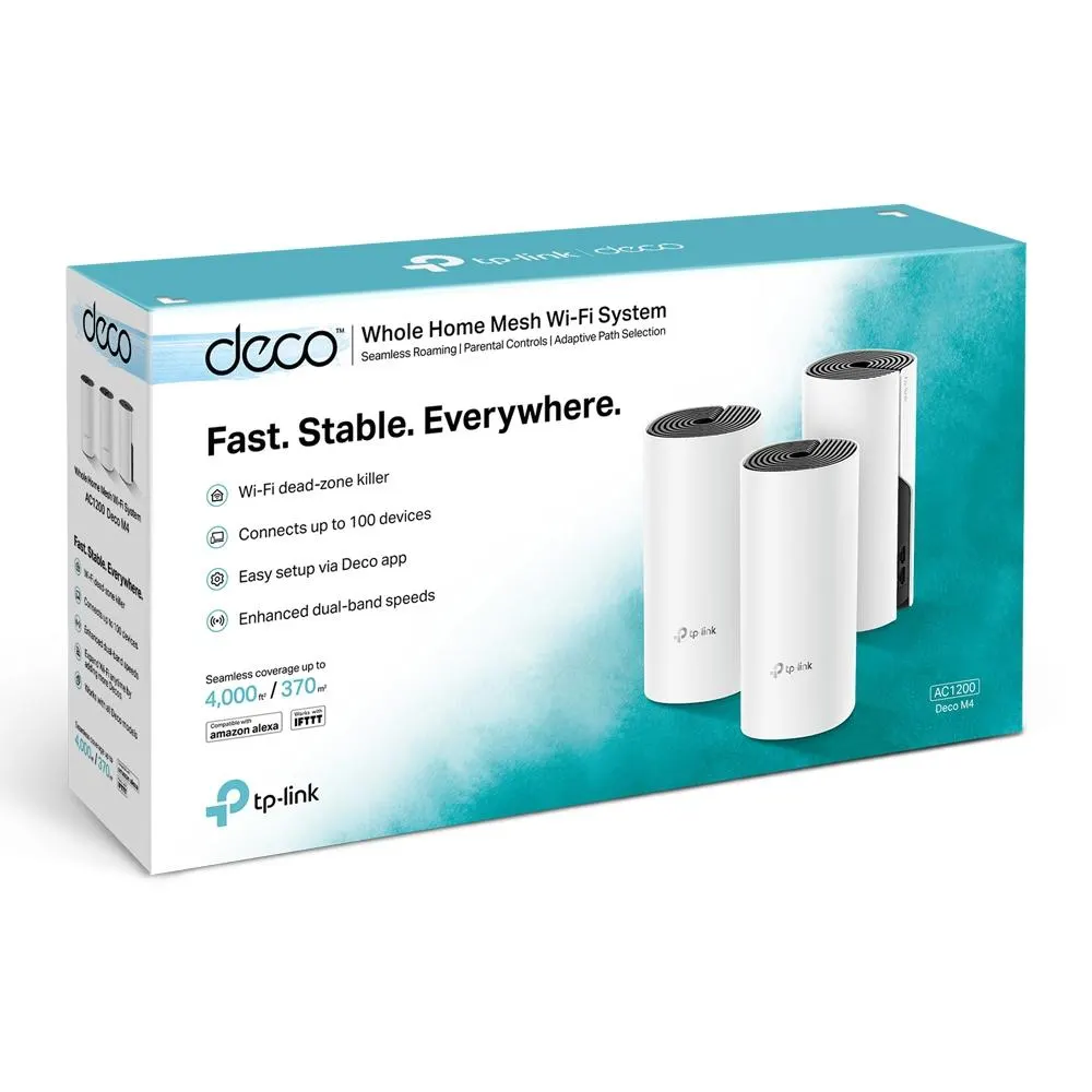 Mesh სისტემა TP-Link, Deco M4(3-pack), AC1200 Whole-Home Wi-Fi system