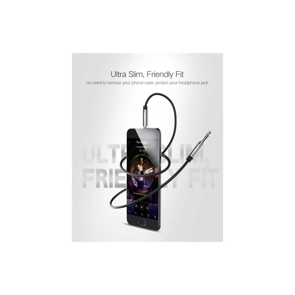 აუდიო კაბელი UGREEN AV119 (10732), 3.5mm Male to 3.5mm Male Cable, 0.5m, Black