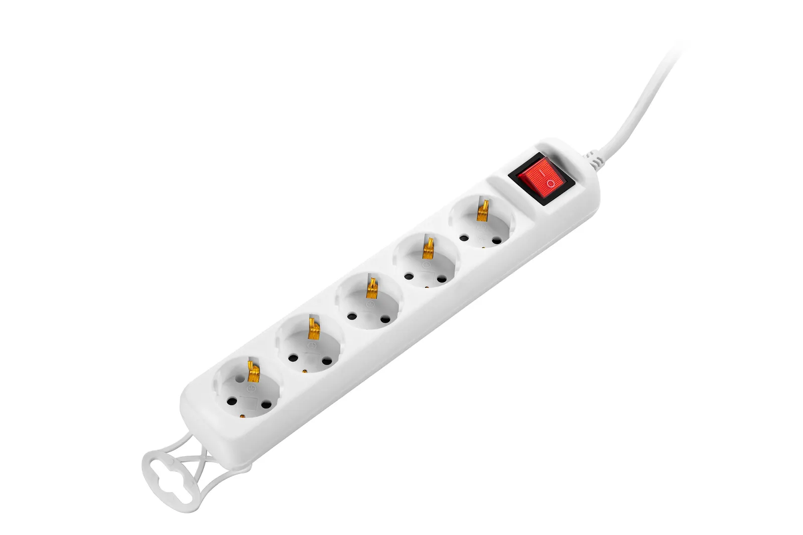 Power strip 2E 5XSchuko with switch, 3G*1.5mm2, 1.5m, white