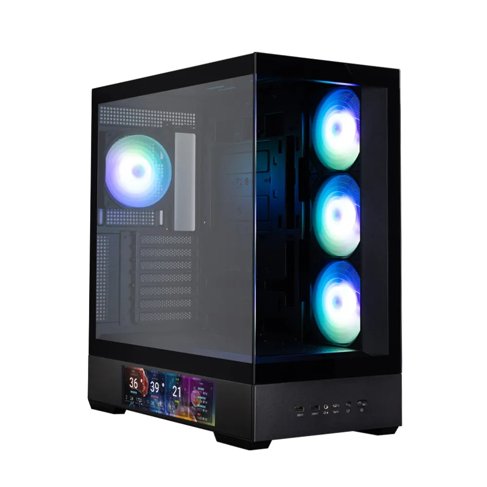 ქეისი Zalman PC case P40 DS without PSU, 2xUSB3.0, 1x Type C, 3x120mm ARGB Reverse, 1x120mm ARGB, VGA 420mm, LCS ready, TG Side/Front Panel, Display, ATX, black