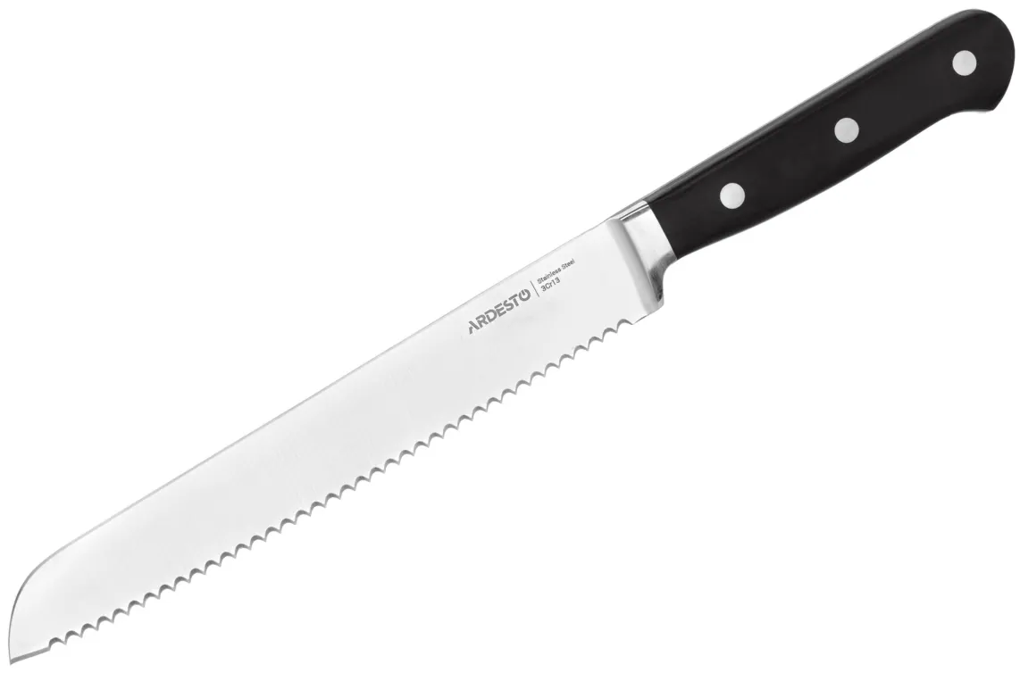 დანა Ardesto Bread Knife Black Mars, 20.3cm, stainless steel, wood, black