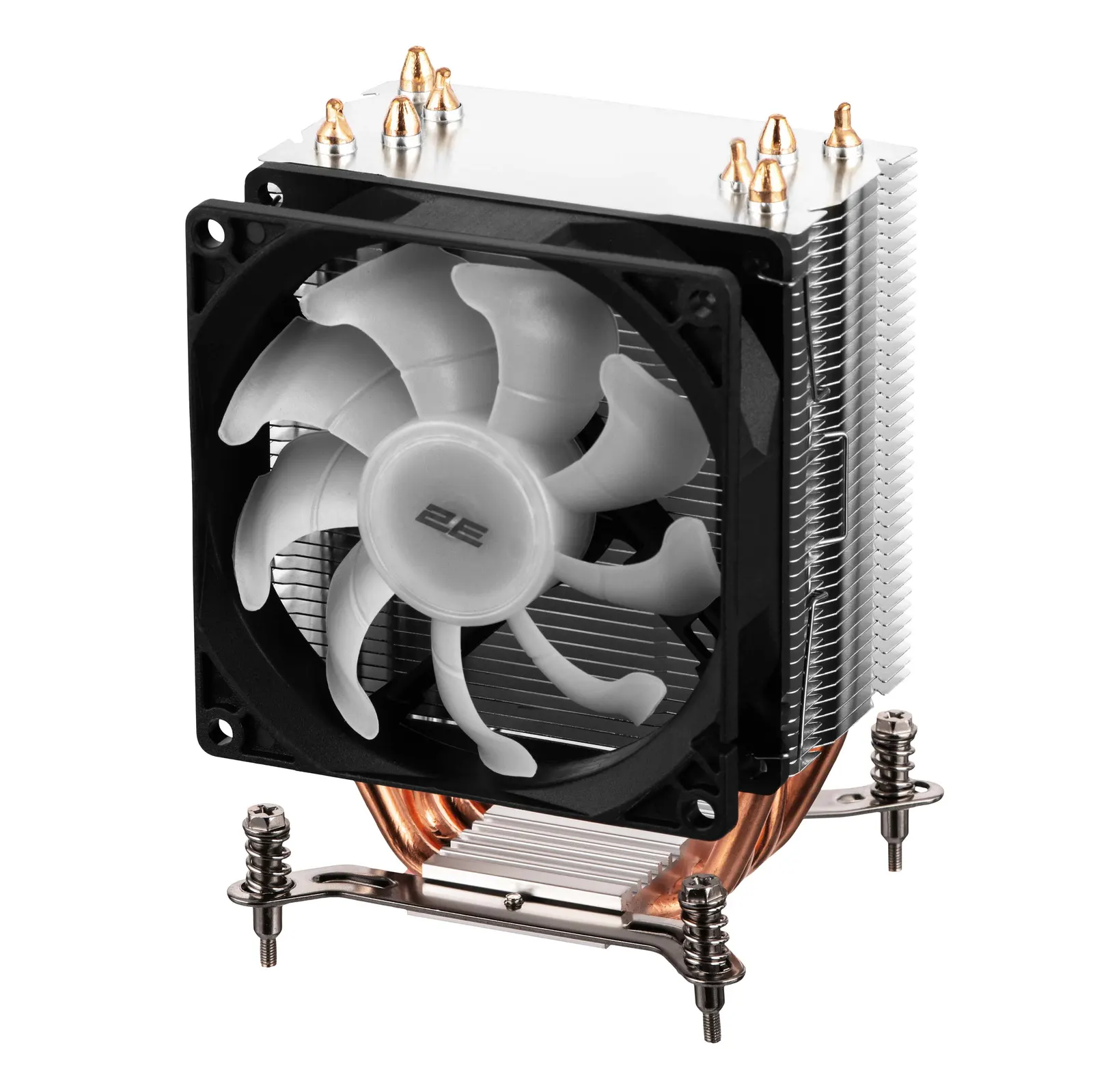 2E GAMING CPU cooler Air Cool AC90D4-RGB, LGA1700, 1200, 115x, 1366, AM5, AM4, AM3, AM3+, 4pin PWM, 3pin +5VARGB, TDP 130W