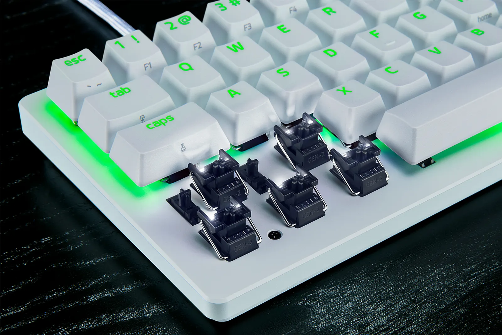 კლავიატურა Razer Keyboard mechanical Huntsman V3 Pro Mini, 61key, Analog Optical Switches, USB-A, EN, RGB, white
