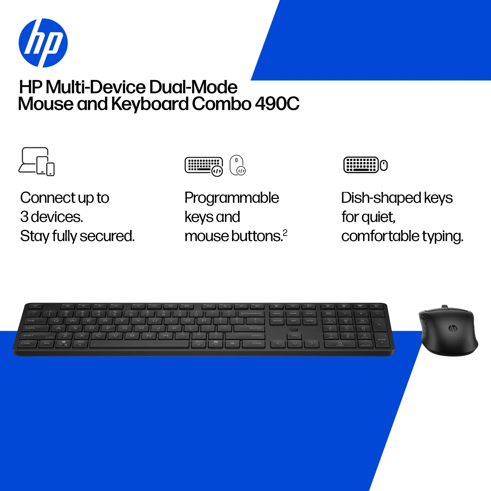 კლავიატურა-მაუსი HP 490C Wireless Combo Black