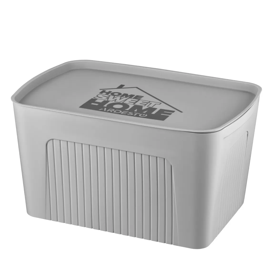 Ardesto Storage box with lid 45.5x31x24.5cm, 23l, plastic PP, grey
